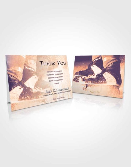 Funeral Thank You Card Template Lavender Sunset Hockey Skates