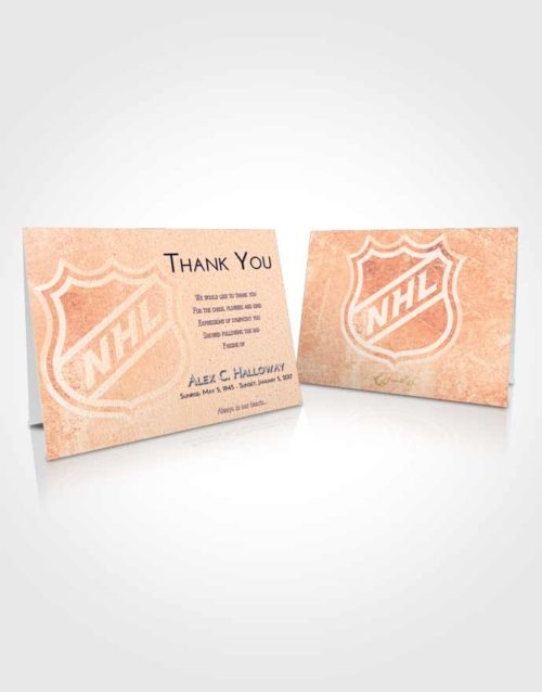 Funeral Thank You Card Template Lavender Sunset Hockey Tranquility
