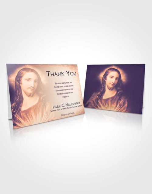 Funeral Thank You Card Template Lavender Sunset Jesus Christ