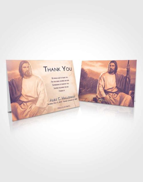 Funeral Thank You Card Template Lavender Sunset Jesus Prayers