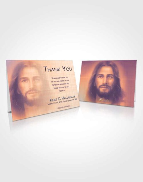 Funeral Thank You Card Template Lavender Sunset Jesus in Heaven