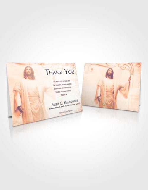 Funeral Thank You Card Template Lavender Sunset Jesus in the Clouds