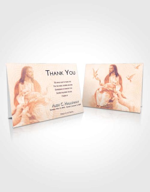 Funeral Thank You Card Template Lavender Sunset Jesus in the Sky
