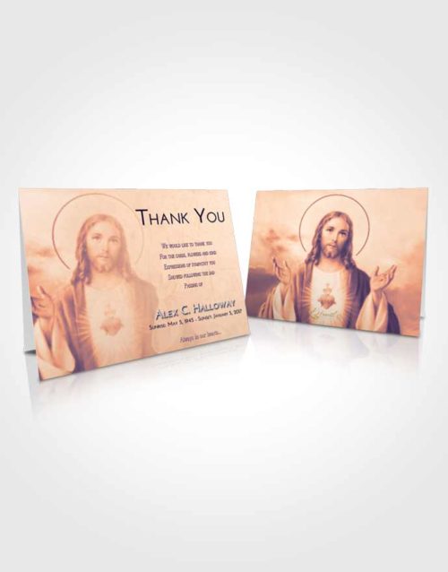 Funeral Thank You Card Template Lavender Sunset Jesus our Lord