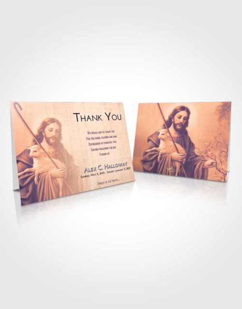 Funeral Thank You Card Template Lavender Sunset Jesus the Savior