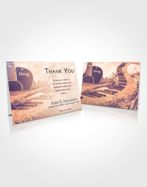 Funeral Thank You Card Template Lavender Sunset Jungle Music