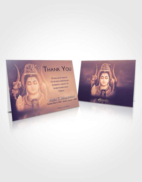 Funeral Thank You Card Template Lavender Sunset Lord Shiva Dignity