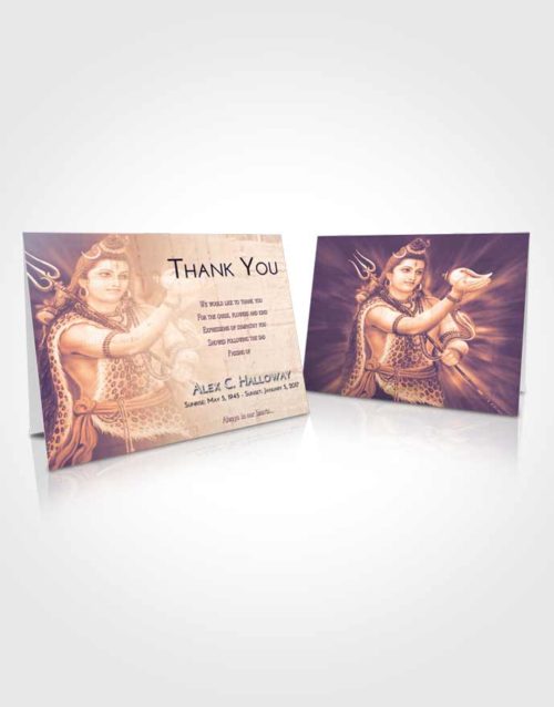 Funeral Thank You Card Template Lavender Sunset Lord Shiva Excellence