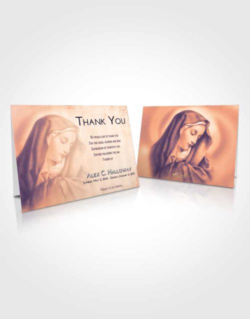 Funeral Thank You Card Template Lavender Sunset Mary Mother in Heaven