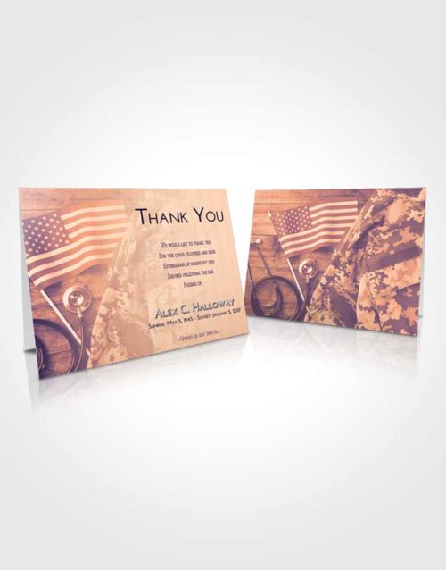 Funeral Thank You Card Template Lavender Sunset Military Medical