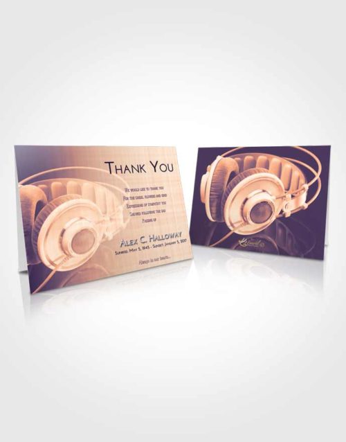 Funeral Thank You Card Template Lavender Sunset Music Alley