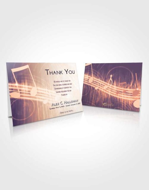 Funeral Thank You Card Template Lavender Sunset Music Peace