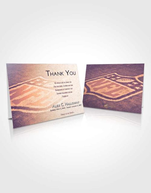 Funeral Thank You Card Template Lavender Sunset NFL Football