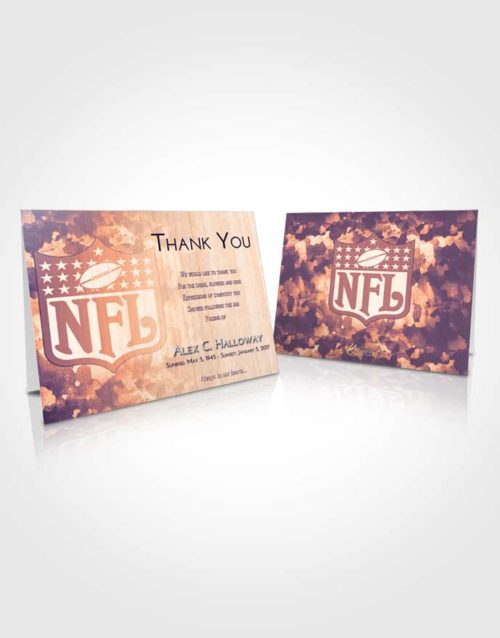 Funeral Thank You Card Template Lavender Sunset NFL Star