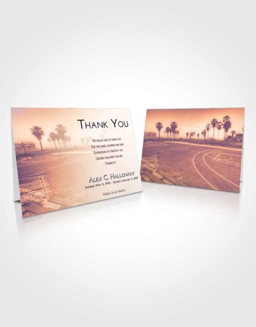 Funeral Thank You Card Template Lavender Sunset On the Court