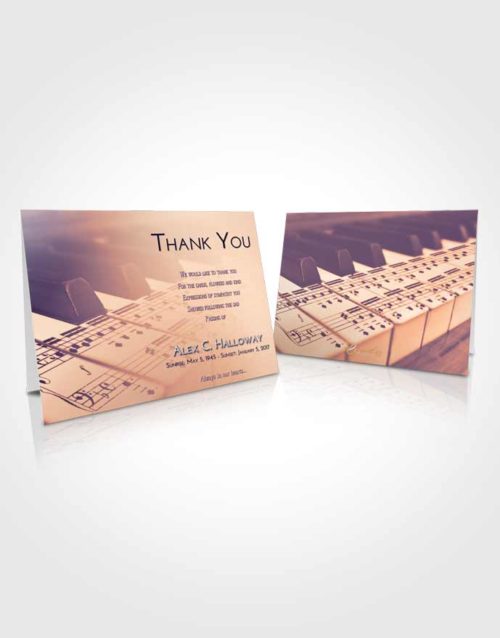 Funeral Thank You Card Template Lavender Sunset Piano Desire