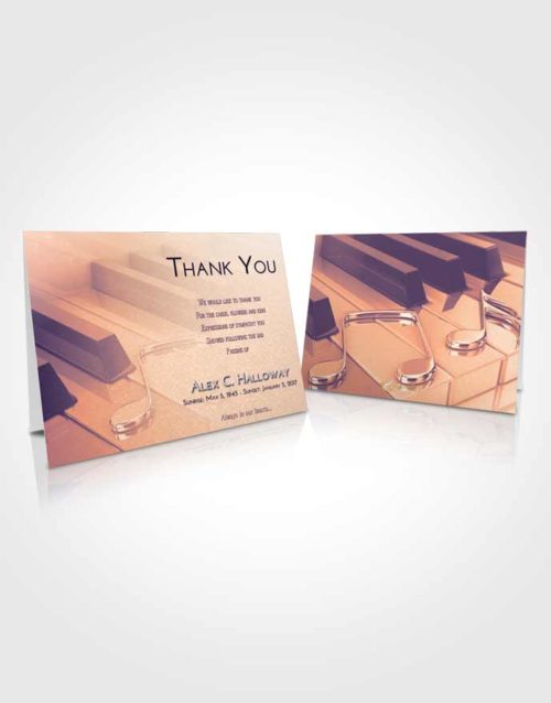 Funeral Thank You Card Template Lavender Sunset Piano Keys
