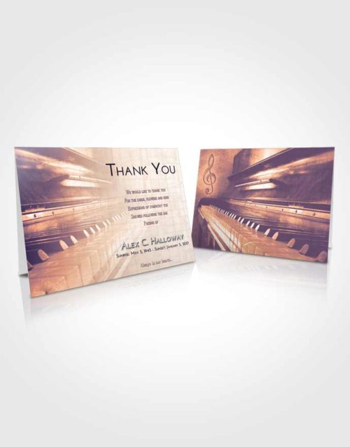Funeral Thank You Card Template Lavender Sunset Piano Passion