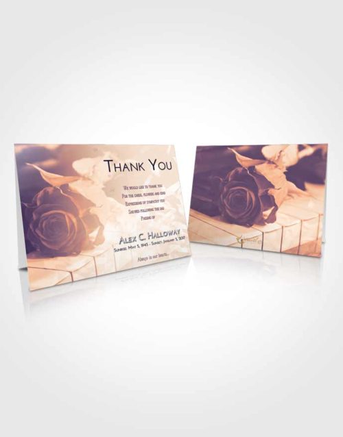 Funeral Thank You Card Template Lavender Sunset Piano Rose