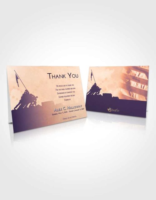Funeral Thank You Card Template Lavender Sunset Proud Veteran