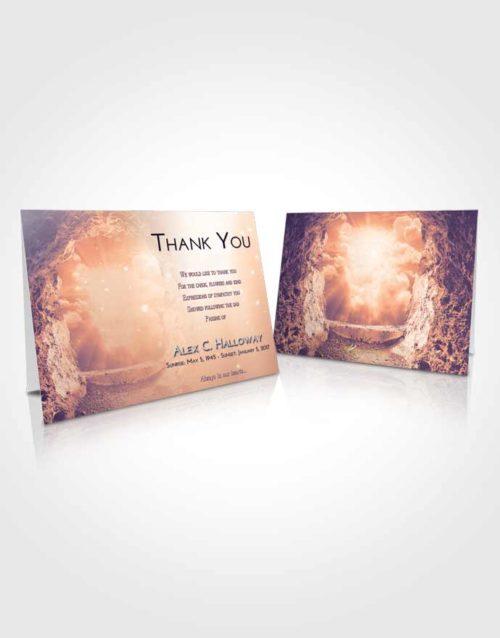 Funeral Thank You Card Template Lavender Sunset Rocky Gates to Heaven