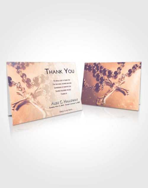 Funeral Thank You Card Template Lavender Sunset Rosary Faith