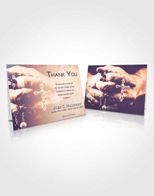 Funeral Thank You Card Template Lavender Sunset Rosary Life