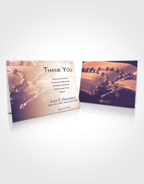 Funeral Thank You Card Template Lavender Sunset Rosary Prayer
