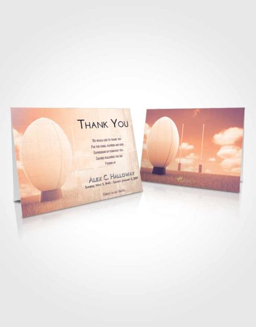 Funeral Thank You Card Template Lavender Sunset Rugby Honor