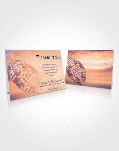 Funeral Thank You Card Template Lavender Sunset Rugby Passion