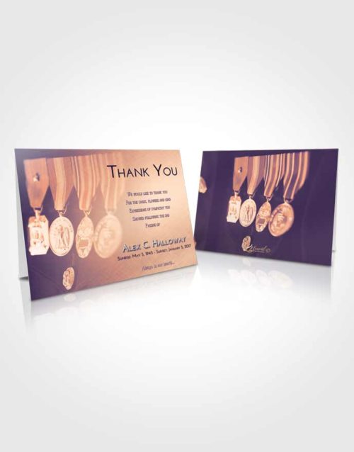 Funeral Thank You Card Template Lavender Sunset Service Reward