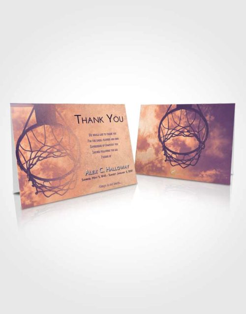 Funeral Thank You Card Template Lavender Sunset Sky Ball