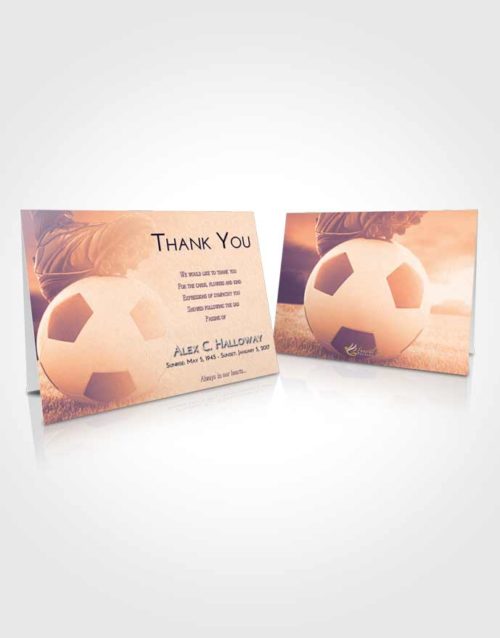 Funeral Thank You Card Template Lavender Sunset Soccer Cleats
