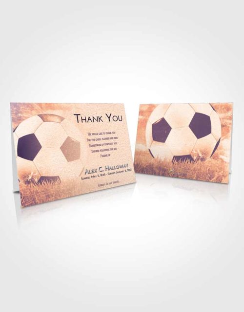 Funeral Thank You Card Template Lavender Sunset Soccer Dreams