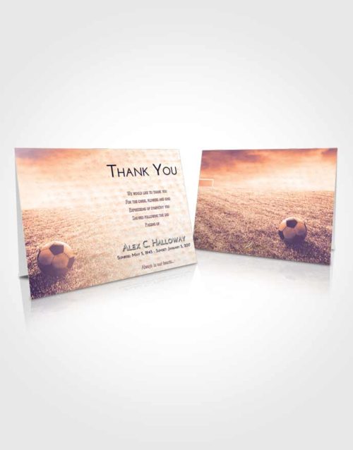 Funeral Thank You Card Template Lavender Sunset Soccer Journey