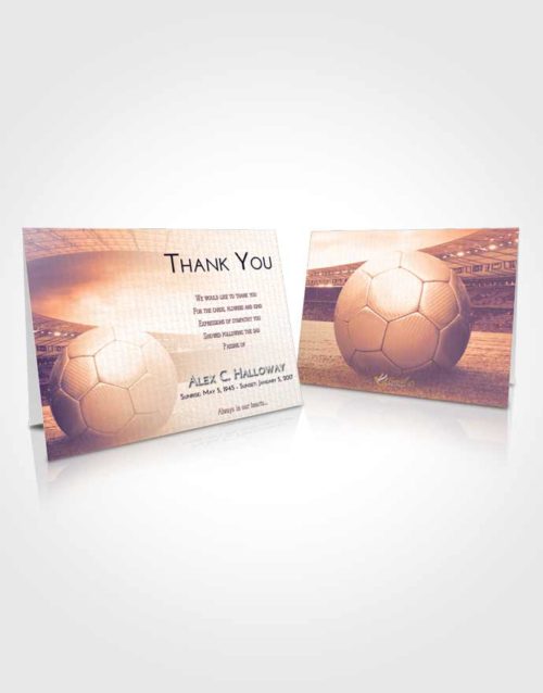 Funeral Thank You Card Template Lavender Sunset Soccer Love