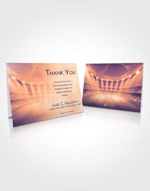 Funeral Thank You Card Template Lavender Sunset Soccer Stadium