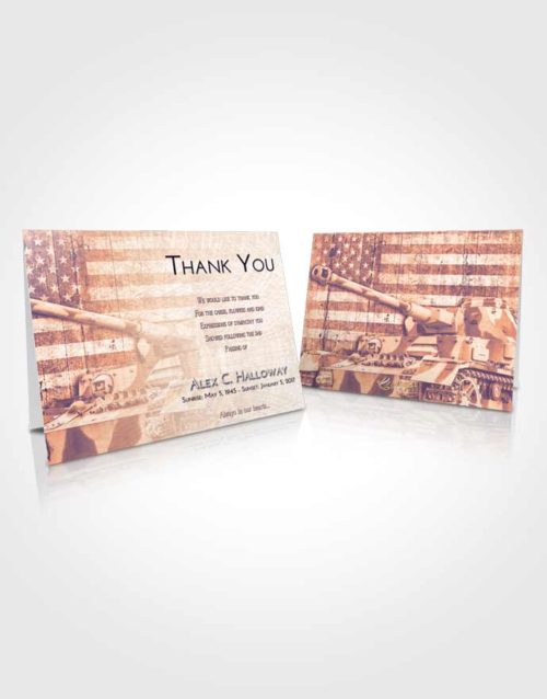 Funeral Thank You Card Template Lavender Sunset Soldier on Duty