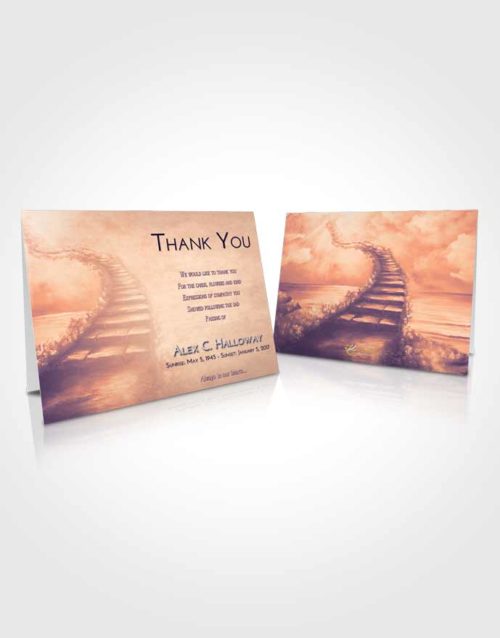 Funeral Thank You Card Template Lavender Sunset Stairway Above