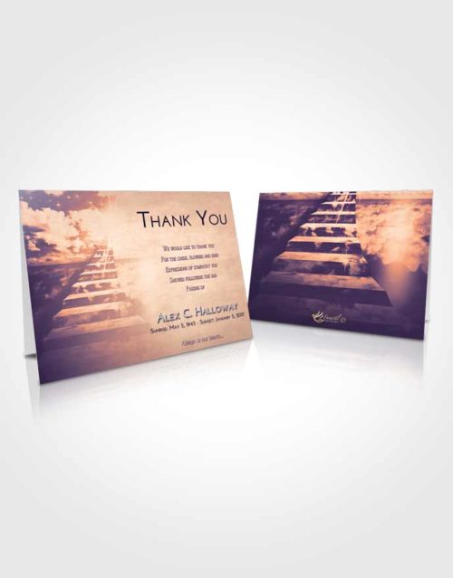 Funeral Thank You Card Template Lavender Sunset Stairway for the Soul
