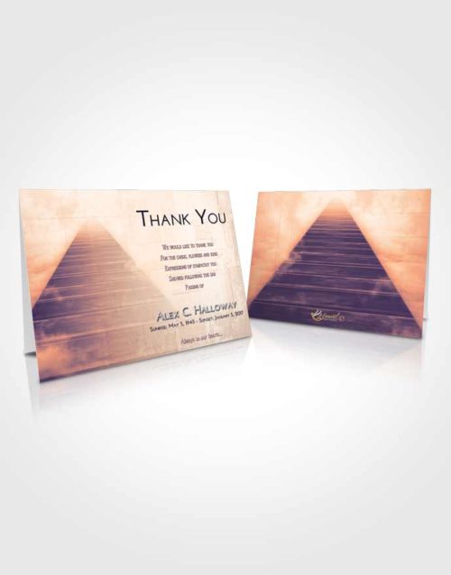 Funeral Thank You Card Template Lavender Sunset Stairway to Eternity