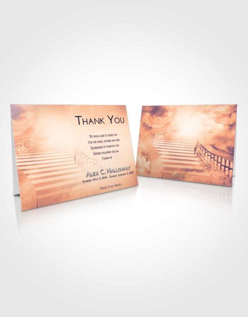 Funeral Thank You Card Template Lavender Sunset Stairway to Freedom