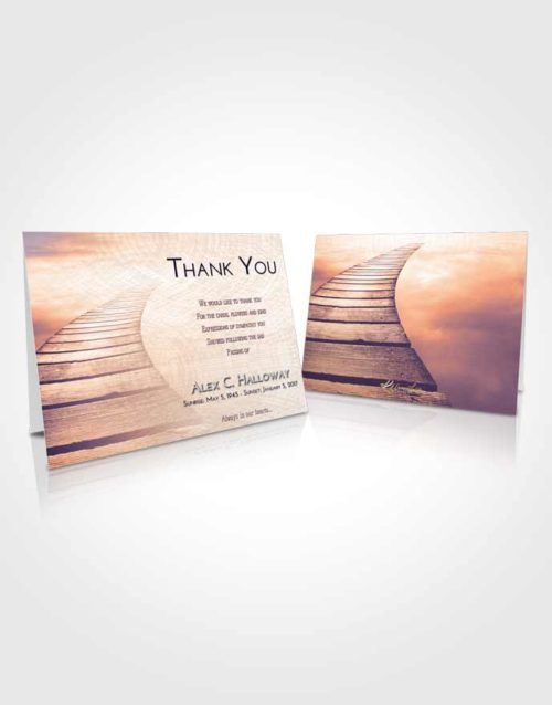 Funeral Thank You Card Template Lavender Sunset Stairway to Life