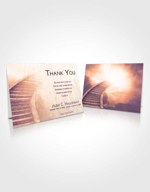 Funeral Thank You Card Template Lavender Sunset Stairway to Magnificence