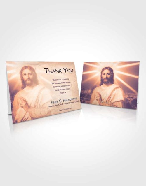 Funeral Thank You Card Template Lavender Sunset Star of Jesus
