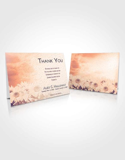 Funeral Thank You Card Template Lavender Sunset Sunflower Bliss