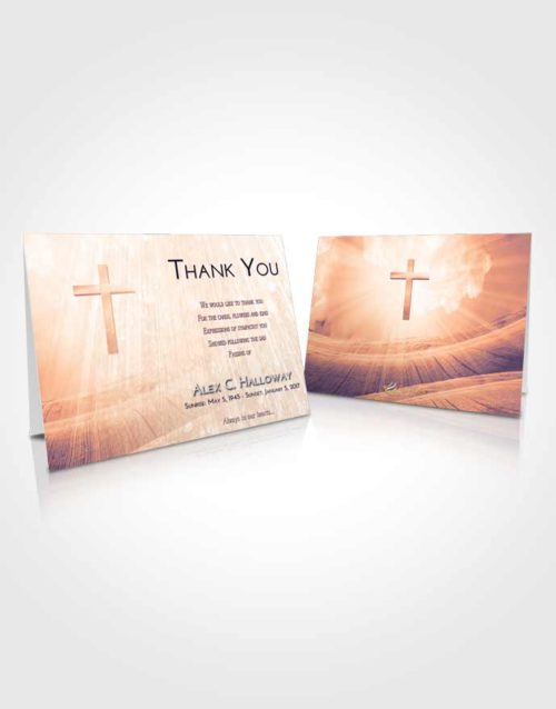 Funeral Thank You Card Template Lavender Sunset The Cross of Life