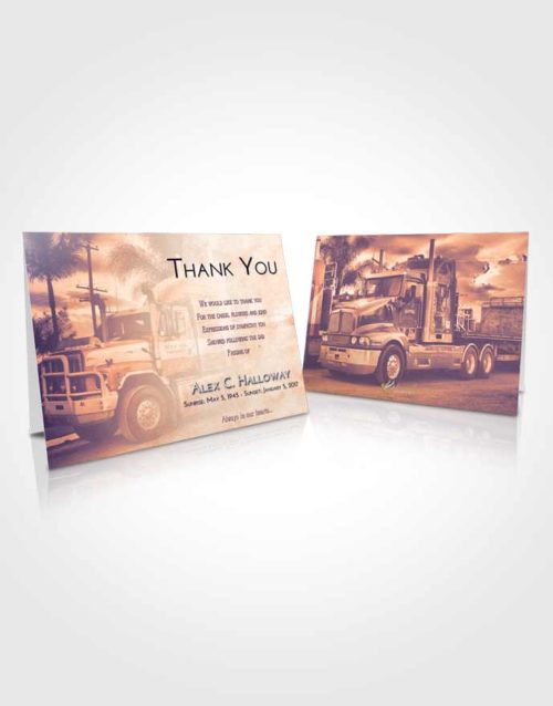 Funeral Thank You Card Template Lavender Sunset Trucker Days