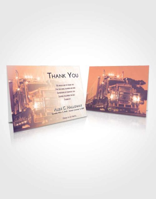 Funeral Thank You Card Template Lavender Sunset Trucker Dreams