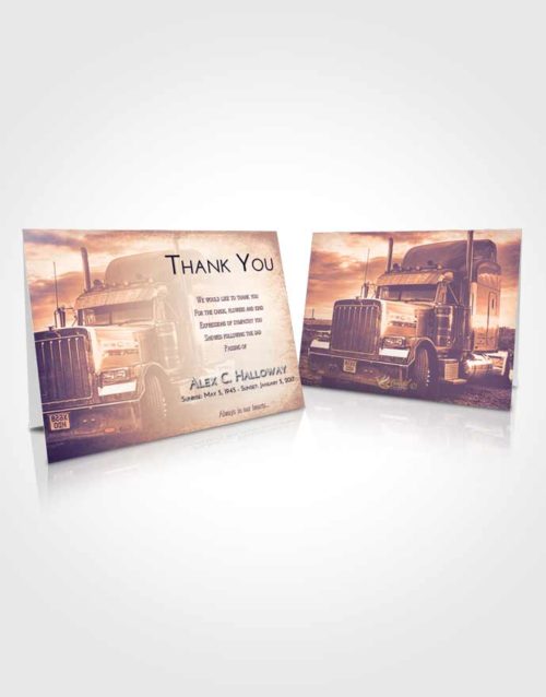 Funeral Thank You Card Template Lavender Sunset Trucker Drive
